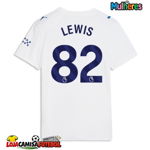 Camisa de Futebol Manchester City Rico Lewis #82 Equipamento Alternativo Mulheres 2026-27 Manga Curta